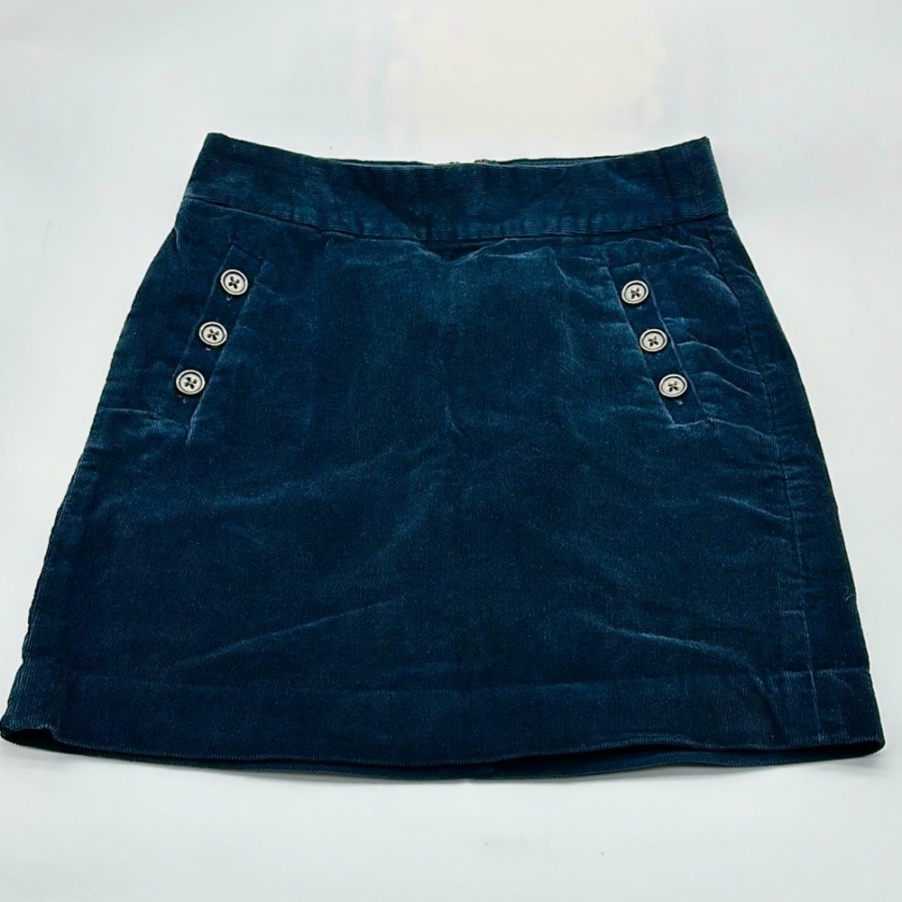 Banana Republic Skirt Womens 2‎ Corduroy Dark Blue Mini Casual Stretch (A-64)